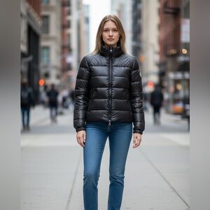 Moncler Shiny Black Quilted Jacket